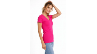 Kadın V Yaka Tişört Kısa Kol Slim Fit T-shirt 3'lü Set Pembe-Açık Mavi-Ekru Kadın V Yaka Tişört Kısa Kol Slim Fit T-shirt 3'lü Set Pembe-Açık Mavi-Ekru