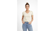 Kadın V Yaka Tişört Kısa Kol Slim Fit T-shirt 3'lü Set Pembe-Açık Mavi-Ekru Kadın V Yaka Tişört Kısa Kol Slim Fit T-shirt 3'lü Set Pembe-Açık Mavi-Ekru