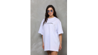 Kadın Kısa Kol Yazlık Tişört Bisiklet Yaka Baskılı Oversize T-Shirt - Beyaz Kadın Kısa Kol Yazlık Tişört Bisiklet Yaka Baskılı Oversize T-Shirt - Beyaz