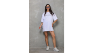 Kadın Kısa Kol Yazlık Tişört Bisiklet Yaka Baskılı Oversize T-Shirt - Beyaz Kadın Kısa Kol Yazlık Tişört Bisiklet Yaka Baskılı Oversize T-Shirt - Beyaz