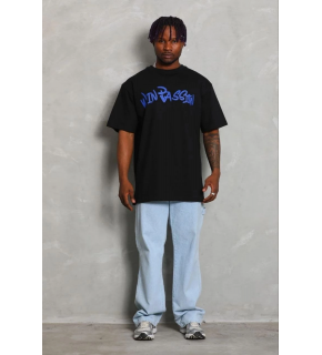 Erkek Baskılı T-Shirt Kısa Kol Bisiklet Yaka Regular Fit Tişört - Siyah