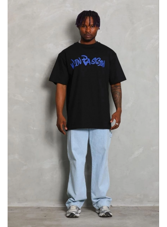 Erkek Baskılı T-Shirt Kısa Kol Bisiklet Yaka Regular Fit Tişört - Siyah Erkek Baskılı T-Shirt Kısa Kol Bisiklet Yaka Regular Fit Tişört - Siyah