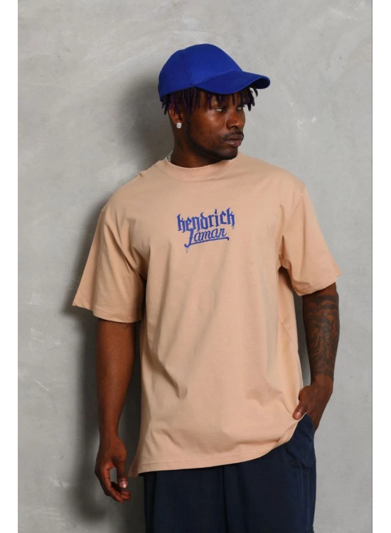 Erkek Baskılı T-Shirt Kısa Kol Bisiklet Yaka Regular Fit Tişört - Bej Erkek Baskılı T-Shirt Kısa Kol Bisiklet Yaka Regular Fit Tişört - Bej