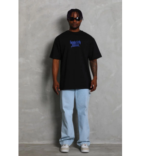 Erkek Baskılı T-Shirt Kısa Kol Bisiklet Yaka Regular Fit Tişört - Siyah