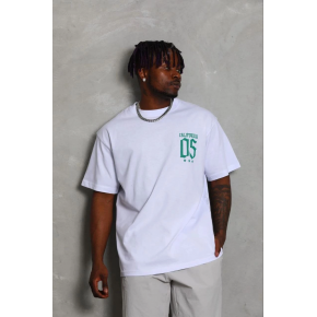 Erkek Baskılı T-Shirt Kısa Kol Bisiklet Yaka Regular Fit Tişört - Beyaz