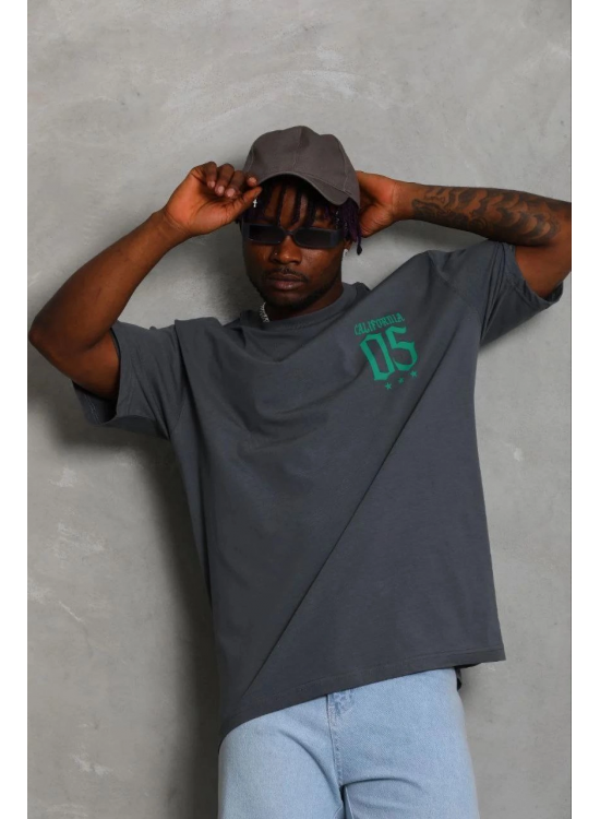 Erkek Baskılı T-Shirt Kısa Kol Bisiklet Yaka Regular Fit Rahat Tişört - Füme Erkek Baskılı T-Shirt Kısa Kol Bisiklet Yaka Regular Fit Rahat Tişört - Füme
