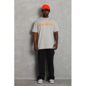 Erkek Baskılı T-Shirt Kısa Kol Bisiklet Yaka Regular Fit Tişört - Gri