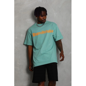 Erkek Baskılı T-Shirt Kısa Kol Bisiklet Yaka Regular Fit Tişört - Mint Yeşili