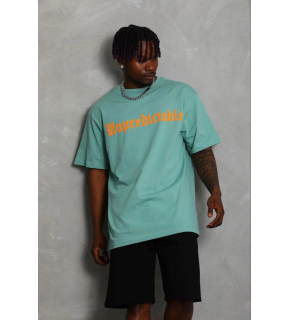 Erkek Baskılı T-Shirt Kısa Kol Bisiklet Yaka Regular Fit Tişört - Mint Yeşili