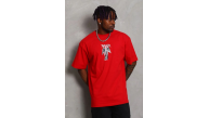 Erkek Baskılı T-Shirt Kısa Kol Bisiklet Yaka Regular Fit Tişört - Kırmızı