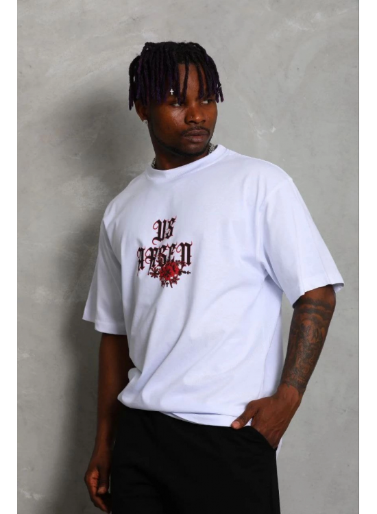 Erkek Baskılı T-Shirt Kısa Kol Bisiklet Yaka Regular Fit Tişört - Beyaz Erkek Baskılı T-Shirt Kısa Kol Bisiklet Yaka Regular Fit Tişört - Beyaz