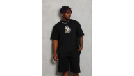 Erkek Baskılı T-Shirt Kısa Kol Bisiklet Yaka Regular Fit Tişört - Siyah Erkek Baskılı T-Shirt Kısa Kol Bisiklet Yaka Regular Fit Tişört - Siyah