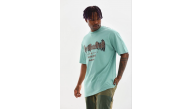 Erkek Baskılı T-Shirt Kısa Kol Bisiklet Yaka Regular Fit Tişört - Mint Yeşili