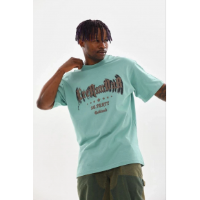 Erkek Baskılı T-Shirt Kısa Kol Bisiklet Yaka Regular Fit Tişört - Mint Yeşili