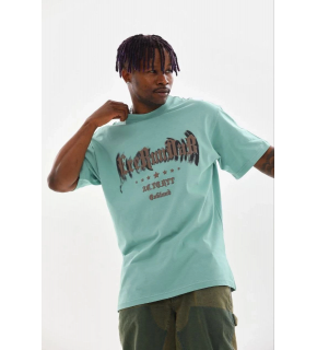 Erkek Baskılı T-Shirt Kısa Kol Bisiklet Yaka Regular Fit Tişört - Mint Yeşili
