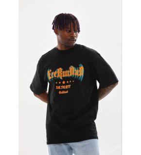 Erkek Baskılı T-Shirt Kısa Kol Bisiklet Yaka Regular Fit Tişört - Siyah