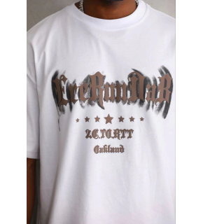 Erkek Baskılı T-Shirt Kısa Kol Bisiklet Yaka Regular Fit Tişört - Beyaz