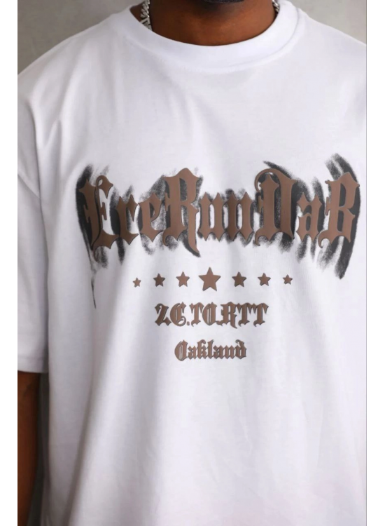 Erkek Baskılı T-Shirt Kısa Kol Bisiklet Yaka Regular Fit Tişört - Beyaz Erkek Baskılı T-Shirt Kısa Kol Bisiklet Yaka Regular Fit Tişört - Beyaz