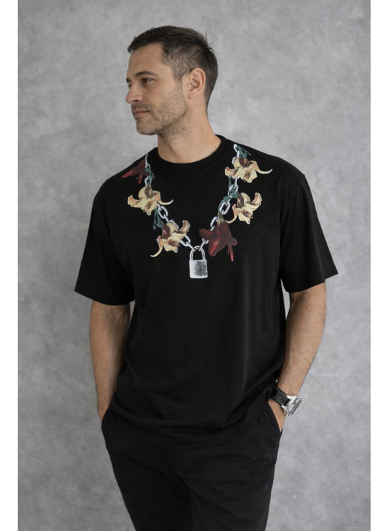 Erkek Baskılı T-Shirt Kısa Kol Bisiklet Yaka Regular Fit Rahat Tişört - Siyah Erkek Baskılı T-Shirt Kısa Kol Bisiklet Yaka Regular Fit Rahat Tişört - Siyah