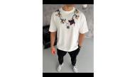 Erkek Baskılı T-Shirt Kısa Kol Bisiklet Yaka Regular Fit Tişört - Beyaz Erkek Baskılı T-Shirt Kısa Kol Bisiklet Yaka Regular Fit Tişört - Beyaz