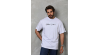 Erkek Baskılı T-Shirt Kısa Kol Bisiklet Yaka Regular Fit Tişört - Beyaz