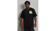 Erkek Baskılı T-Shirt Kısa Kol Bisiklet Yaka Regular Fit Tişört - Siyah