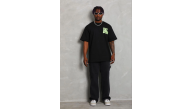 Erkek Baskılı T-Shirt Kısa Kol Bisiklet Yaka Regular Fit Tişört - Siyah