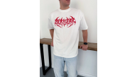 Erkek Kısa Kol Yazlık Tişört Bisiklet Yaka Baskılı Oversize T-Shirt - Beyaz Erkek Kısa Kol Yazlık Tişört Bisiklet Yaka Baskılı Oversize T-Shirt - Beyaz