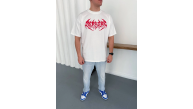 Erkek Kısa Kol Yazlık Tişört Bisiklet Yaka Baskılı Oversize T-Shirt - Beyaz Erkek Kısa Kol Yazlık Tişört Bisiklet Yaka Baskılı Oversize T-Shirt - Beyaz