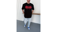 Erkek Kısa Kol Yazlık Tişört Bisiklet Yaka Baskılı Oversize T-Shirt - Siyah Erkek Kısa Kol Yazlık Tişört Bisiklet Yaka Baskılı Oversize T-Shirt - Siyah