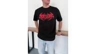 Erkek Kısa Kol Yazlık Tişört Bisiklet Yaka Baskılı Oversize T-Shirt - Siyah Erkek Kısa Kol Yazlık Tişört Bisiklet Yaka Baskılı Oversize T-Shirt - Siyah