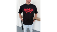 Erkek Kısa Kol Yazlık Tişört Bisiklet Yaka Baskılı Oversize T-Shirt - Siyah Erkek Kısa Kol Yazlık Tişört Bisiklet Yaka Baskılı Oversize T-Shirt - Siyah