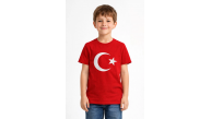 Erkek Çocuk Tişört Bisiklet Yaka Ay Yıldız Bayrak Baskılı T-Shirt - Kırmızı Erkek Çocuk Tişört Bisiklet Yaka Ay Yıldız Bayrak Baskılı T-Shirt - Kırmızı