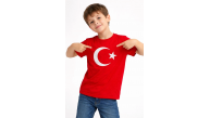 Erkek Çocuk Tişört Bisiklet Yaka Ay Yıldız Bayrak Baskılı T-Shirt - Kırmızı Erkek Çocuk Tişört Bisiklet Yaka Ay Yıldız Bayrak Baskılı T-Shirt - Kırmızı
