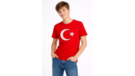 Erkek Çocuk Tişört Bisiklet Yaka Ay Yıldız Bayrak Baskılı T-Shirt - Kırmızı Erkek Çocuk Tişört Bisiklet Yaka Ay Yıldız Bayrak Baskılı T-Shirt - Kırmızı