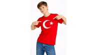 Erkek Çocuk Tişört Bisiklet Yaka Ay Yıldız Bayrak Baskılı T-Shirt - Kırmızı Erkek Çocuk Tişört Bisiklet Yaka Ay Yıldız Bayrak Baskılı T-Shirt - Kırmızı