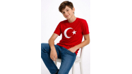 Erkek Çocuk Tişört Bisiklet Yaka Ay Yıldız Bayrak Baskılı T-Shirt - Kırmızı Erkek Çocuk Tişört Bisiklet Yaka Ay Yıldız Bayrak Baskılı T-Shirt - Kırmızı