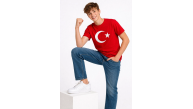 Erkek Çocuk Tişört Bisiklet Yaka Ay Yıldız Bayrak Baskılı T-Shirt - Kırmızı Erkek Çocuk Tişört Bisiklet Yaka Ay Yıldız Bayrak Baskılı T-Shirt - Kırmızı