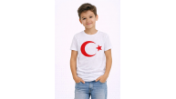 Erkek Çocuk Tişört Bisiklet Yaka Ay Yıldız Bayrak Baskılı T-Shirt - Beyaz Erkek Çocuk Tişört Bisiklet Yaka Ay Yıldız Bayrak Baskılı T-Shirt - Beyaz