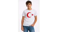Erkek Çocuk Tişört Bisiklet Yaka Ay Yıldız Bayrak Baskılı T-Shirt - Beyaz Erkek Çocuk Tişört Bisiklet Yaka Ay Yıldız Bayrak Baskılı T-Shirt - Beyaz