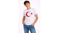 Erkek Çocuk Tişört Bisiklet Yaka Ay Yıldız Bayrak Baskılı T-Shirt - Beyaz Erkek Çocuk Tişört Bisiklet Yaka Ay Yıldız Bayrak Baskılı T-Shirt - Beyaz