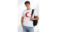 Erkek Çocuk Tişört Bisiklet Yaka Ay Yıldız Bayrak Baskılı T-Shirt - Beyaz Erkek Çocuk Tişört Bisiklet Yaka Ay Yıldız Bayrak Baskılı T-Shirt - Beyaz