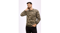Erkek Kamuflaj Desenli 2 İplik 4 Mevsim Uzun Kollu Bisiklet Yaka Sweatshirt - Kamuflaj Erkek Kamuflaj Desenli 2 İplik 4 Mevsim Uzun Kollu Bisiklet Yaka Sweatshirt - Kamuflaj
