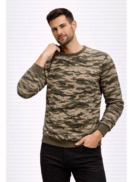 Erkek Kamuflaj Desenli 2 İplik 4 Mevsim Uzun Kollu Bisiklet Yaka Sweatshirt - Kamuflaj Erkek Kamuflaj Desenli 2 İplik 4 Mevsim Uzun Kollu Bisiklet Yaka Sweatshirt - Kamuflaj