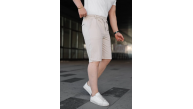 Erkek Diagonel Kumaş Duble Paça Cepli Bağcıklı Bel Lastikli ŞORT - Krem Erkek Diagonel Kumaş Duble Paça Cepli Bağcıklı Bel Lastikli ŞORT - Krem
