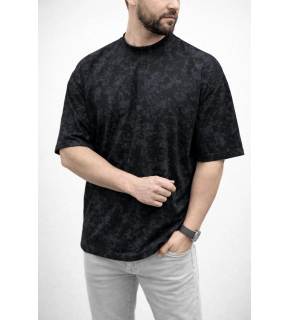 Erkek Premium Tişört OSY Yumuşak Dokulu Yıkamalı Oversize T-Shirt - Siyah
