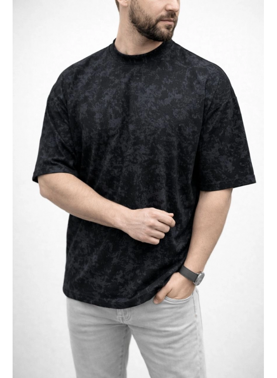 Erkek Premium Tişört OSY Yumuşak Dokulu Yıkamalı Oversize T-Shirt - Siyah