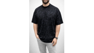 Erkek Premium Tişört OSY Yumuşak Dokulu Yıkamalı Oversize T-Shirt - Siyah