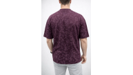Erkek Premium Tişört OSY Yumuşak Dokulu Yıkamalı Oversize T-Shirt - Bordo