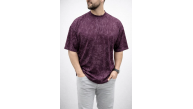 Erkek Premium Tişört OSY Yumuşak Dokulu Yıkamalı Oversize T-Shirt - Bordo